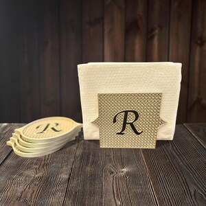 Gepersonaliseerde servethouder met monogram: goud/zilveren afwerking, custom woondecoratie