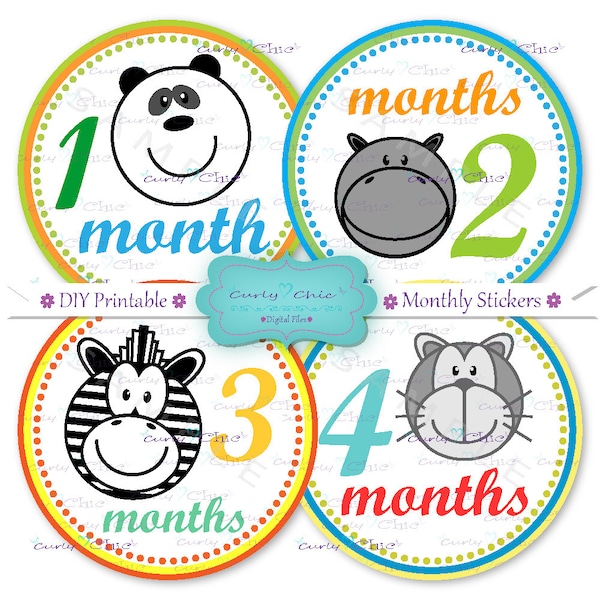 Baby Boy Month Stickers - Etsy