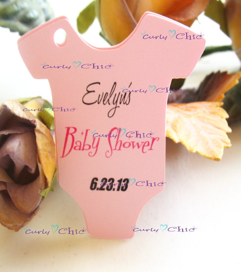 Personalized Baby Bodysuit Tag 1.50 Custom Baby Shower Labels Shower Gift Tags Birthday Cards Thank you Gift Labels image 5