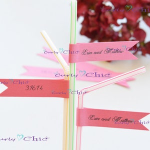 Mini banner personalizzati misura 5" - Bandiere di cannuccia per bevande personalizzate - Bandiere a nastro - Banner a nastro - Bandiere a gagliardetti - Decorazione per cocktail party
