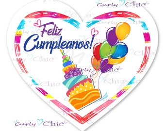 Feliz Cumpleanos Labels -Happy Birthday Sticker -Party Tags -Muchas Felicidades Labels -Custom Spanish Stickers -Personalized Printables