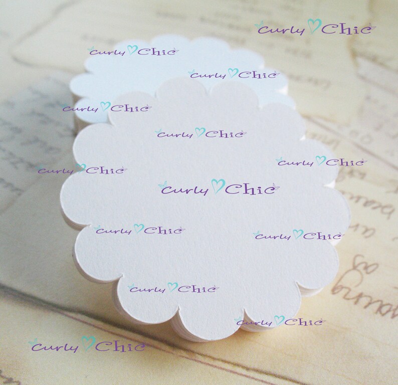 Paper Die cuts 76 Scalloped Circle Tags Size 3.5 Scalloped Circles die cuts Scalloped labels Paper die cuts Cardstock tags