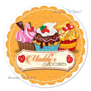 Personalisierte Desserts Business Aufkleber -Geburtstagsetiketten -Cup Cakes Toppers -Custom Party Labels -Printables -Shop Sealing Verpackung