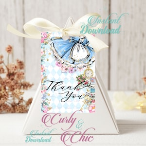 Etichette digitali Alice nel Paese delle Meraviglie -Stampabili di compleanno principessa stampabili-Baby Girl Shower Tags-Grazie Favor Cards-INSTANT DOWNLOAD