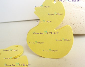 Rubber Duck Die cuts 2"x2.50" -Zoo Animal Labels -Baby Shower Tags -Thank you Favor Cards -Birthday Tags -Gift Shower Tags -Party Decoration