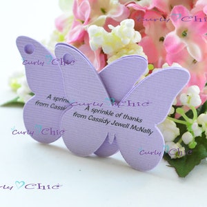 Etichette farfalle personalizzate 3" -Decorazioni personalizzate per bomboniere Quinceanera -Decorazione Baby Shower -Etichette di compleanno -Segni di festa -Biglietti di ringraziamento