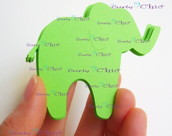 Elephants Die cuts 2.50" -Paper Zoo Animal Labels -Thank you Tags -Baby Shower Labels -Birthday Tags -Party Favor Decor -Baby Shower Tags