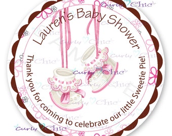 Custom Baby Shower Stickers -Personalized Little Girl Labels -Custom Party Digital Printables -Thank you Favor Tags -Shower Gift Tags