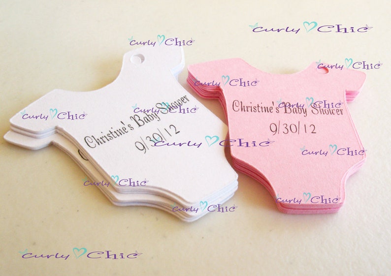 Personalized Baby Bodysuit Tag 1.50 Custom Baby Shower Labels Shower Gift Tags Birthday Cards Thank you Gift Labels image 4