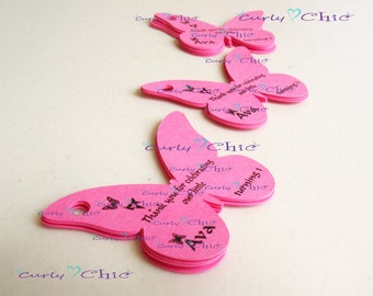 Personalized Butterflies Tags 2.50" -Custom Quinceanera Favor Decor -Baby Shower Decoration -Birthday Labels -Party Signs -Thank you Cards