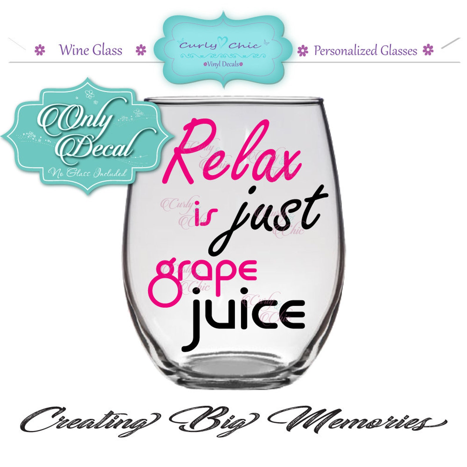 Relax is Just Grape Juice Vinyl Decal quote Vinyl Decal Etsy