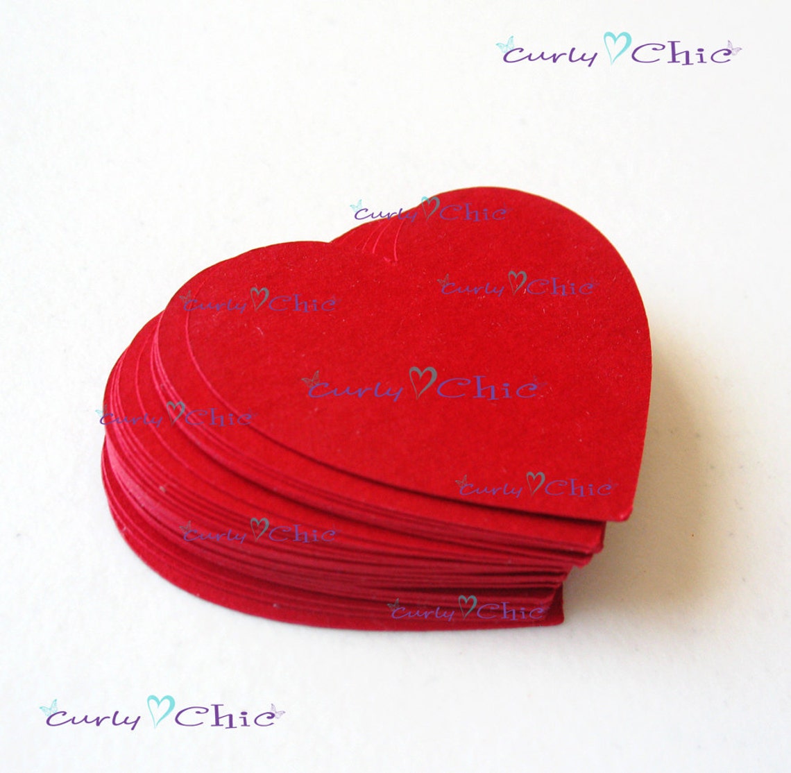 55 Hearts Tags Size 2 Hearts die cuts Paper Hearts Etsy
