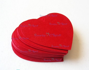 Heart Tags Size 2" -Birthday Favor Labels -Wedding Small Signs -Party Gift Decorations -Bridal Shower Hang Tags