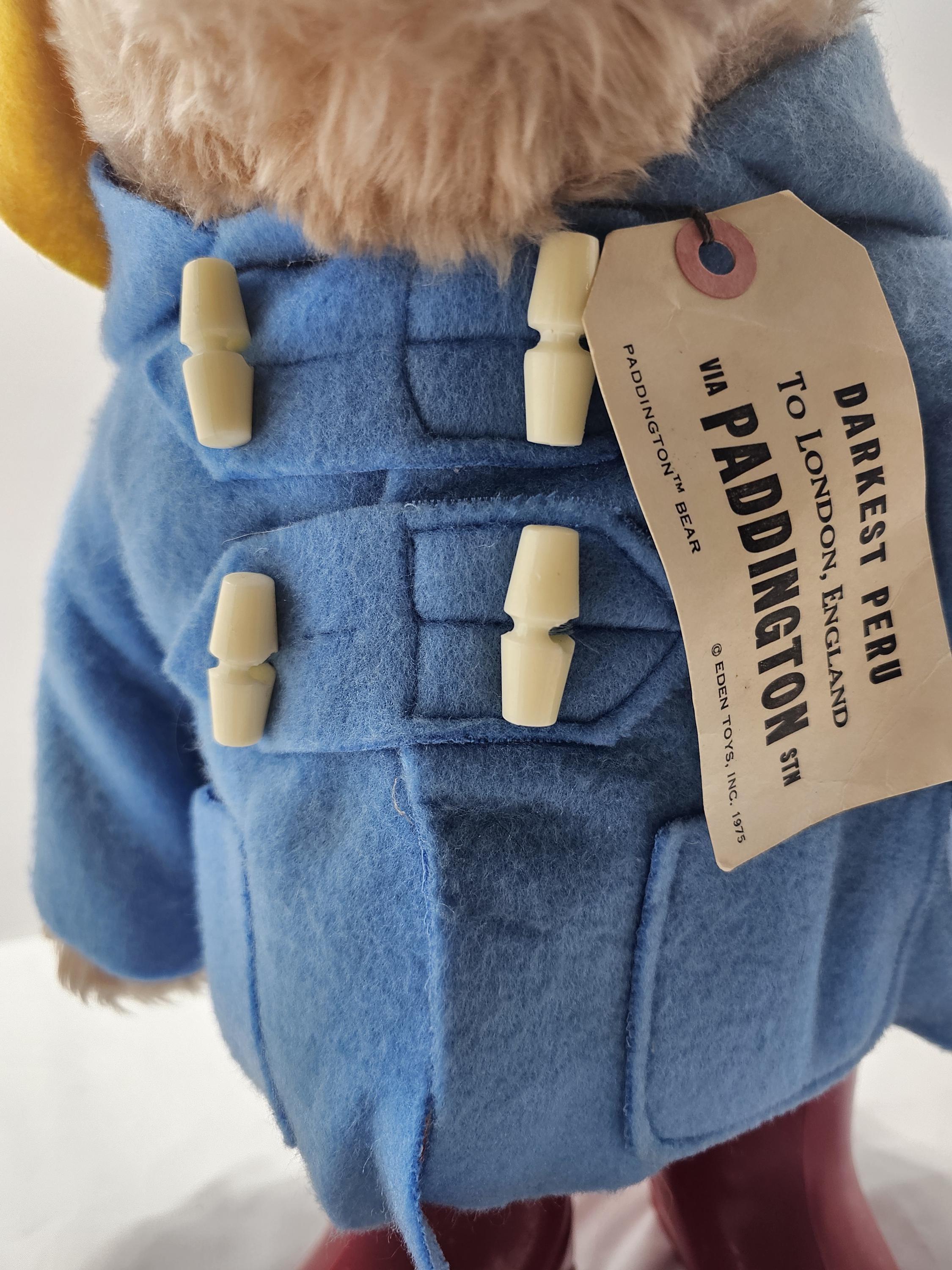 Vintage Paddington Bear Plush Doll: Eden Toys 1975, Original Tag