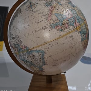 Vintage Globemaster 12" World Globe-Raised Relief, Metal Base, Made in the USA