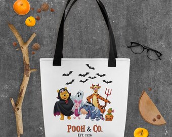 Pooh & Friends Halloween Tote Bag: Kids Trick-or-Treat Canvas Bag