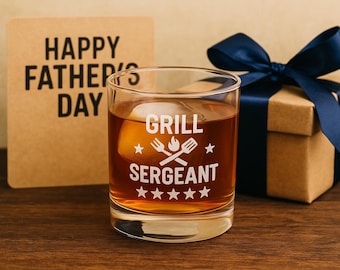 Grill Sergeant Whiskey Glass: Funny BBQ Lover Gift