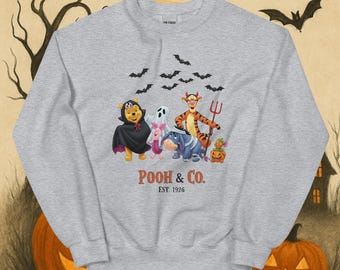 Pooh & Friends Halloween Sweatshirt: Classic Characters Costume Crewneck