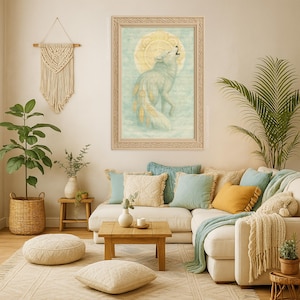 Poster: The Echo - Wolf - The Spirit Animal Collection. Wall Art, Home Decor, Painting, Interior Decorating, Zen, Spiritual Art, Fine Art