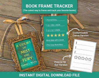 ブックフレーム読書トラッカー：DIY Canvaテンプレート（デジタルダウンロード）