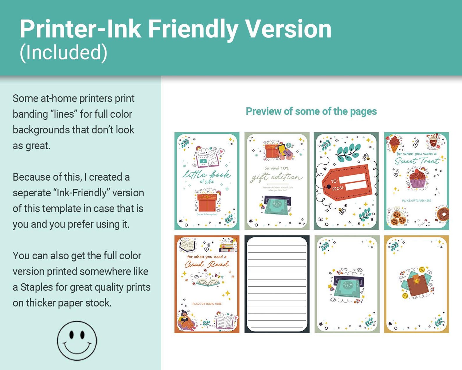 Printable Gift Card Template: DIY Gift Card Book, Holder, Gift Card ...
