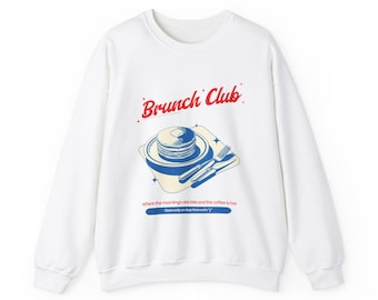 Felpa Brunch Club / Pancakes Unisex Girocollo, Regalo per gli amanti del cibo della colazione, Maglione Brunch Vibes, Abbigliamento per il mattino del fine settimana, Regalo per
