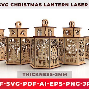 Svg Christmas Lantern Laser Cut Bundle