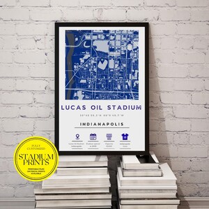 Plan de la ville minimaliste personnalisé du stade Luca OIL, Indianapolis, Indiana | Disponible dans les tailles de cadre Ikea, cadeau personnalisé parfait