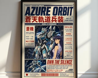 アニメメカウォールアートポスター、日本のSFロボットプリント、サイバーパンクマンガ装飾、ガンダムスタイルの未来的な宇宙アートワーク