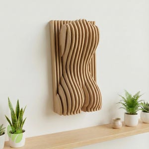 Gestileerde wanddecoratie van het vrouwelijk lichaam in bioplastic • modern parametrisch ontwerp • milieuvriendelijke wanddecoratie voor een uniek interieur