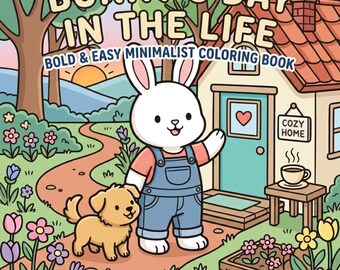 Bunny's Day in the Life | Bold and Easy Coloring Book | Digital Download