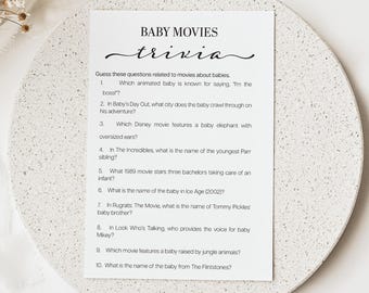 Baby Movie Trivia Game: Fun Baby Shower Activity (Digital Download)