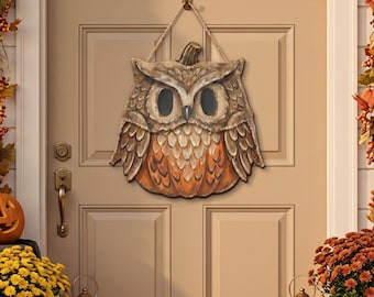 Colgante de puerta de Halloween, decoración vintage de Halloween para exteriores, decoración gótica de calabaza, fantasma, gato negro, vampiro, búho, esqueleto, regalo de inauguración de casa