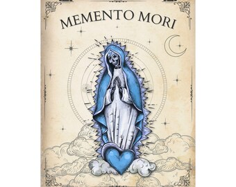 Impresión de calavera Memento Mori: arte mural gótico victoriano macabro