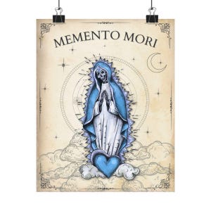 Memento Mori Digital Art Print – Gothic Skull Wall Art, Victorian Deathcore Poster, Macabre Printable Decor