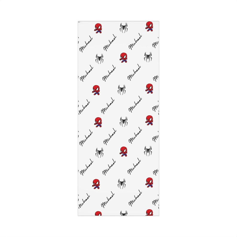 Spider Superhero Personalized Gift Wrap Paper for Kids, Birthday Present Wrap, Children's Party Supplies, Customizable Gift Wrap image 4