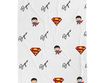 SM Superhero Velveteen Plush Blanket | Superhero Throw | Cozy Blanket for Kids | Nursery Decor | Gifts for Fans | Soft Blanket for Cuddling
