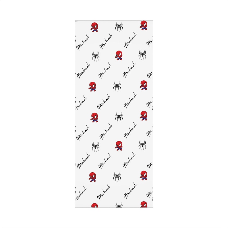 Spider Superhero Personalized Gift Wrap Paper for Kids, Birthday Present Wrap, Children's Party Supplies, Customizable Gift Wrap image 7