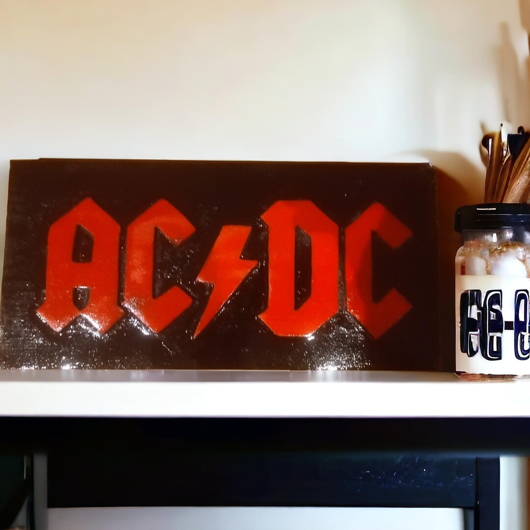 Handmade AC/DC Wood Wall Sign: Rock Music Decor - Etsy
