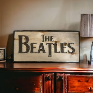 The Beatles Handmade Wood Wall Sign Hanging Wall Art Rustic Plaque Home Decor