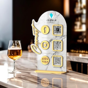 Enseigne de code QR Enseigne de médias sociaux pour entreprise, Enseigne de code QR personnalisé, Enseigne d'entreprise de paiement, Enseigne de logo personnalisé, Enseigne de salon de paiement, Enseigne de paiement