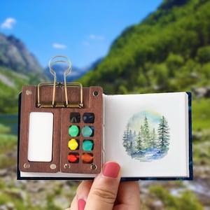 8 watercolor palette,paint palette, Folding Magnetic Watercolor Box ,mini palette,travel accessories, travel gifts