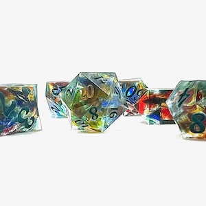 Dados de prisma de vidro arco-íris
