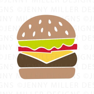 Burger SVG, Cricut, Silhouette, Burger, SVG, DXF, PNG, Jpg, Eps, Schnittdatei, Clip Art, Instant Download