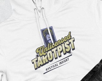 Sudadera con capucha de tarotista sin licencia / Sudadera con capucha de carta de tarot mística / Sudadera con capucha de tarot de bruja / Regalo para amantes del tarot / Sudadera con capucha de vellón de bruja