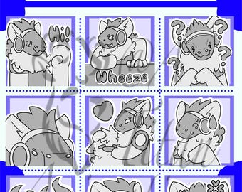 Digital Protogen Furry Emoji/Sticker Bases (9 Emojis, Pack 1)