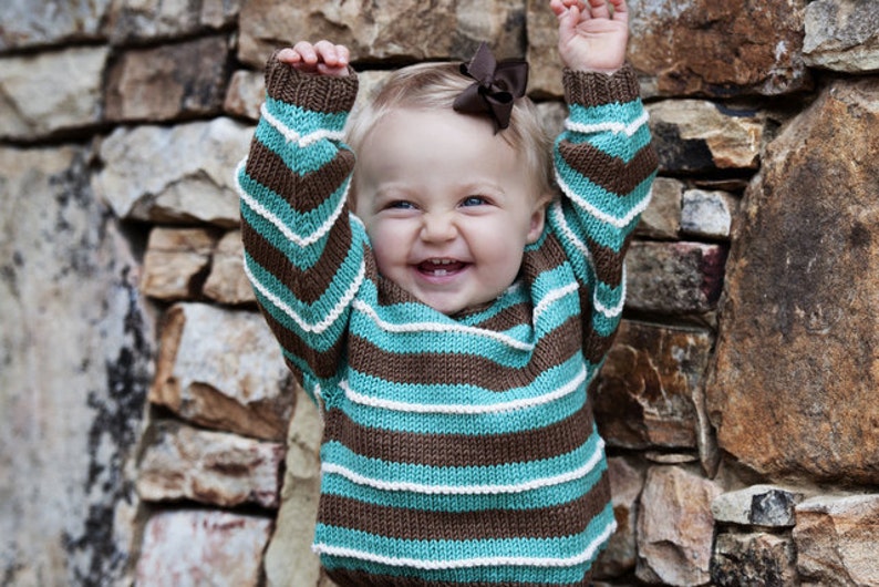 Hand Knit Baby Sweater Unisex Childrens Clothing Etsy