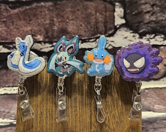 Anime Badge Reel with Rotating Alligator Clip or Belt Clip (Handmade)