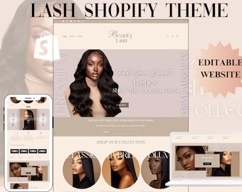 Lash Shopify Theme, Editable Website Template