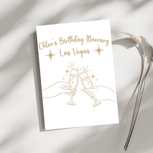 Birthday Itinerary template,  Birthday trip Itinerary, Simple editable template, Make your trip organized, instant download
